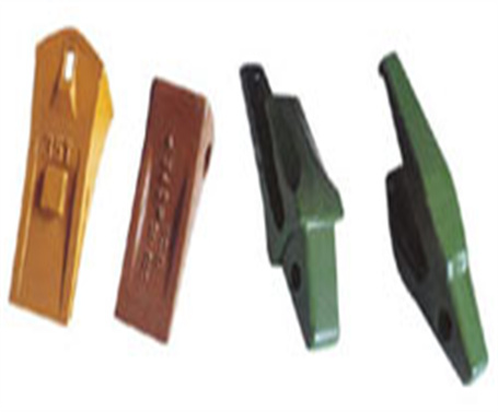 Bucket teeth and adapters of earthmoving machinery